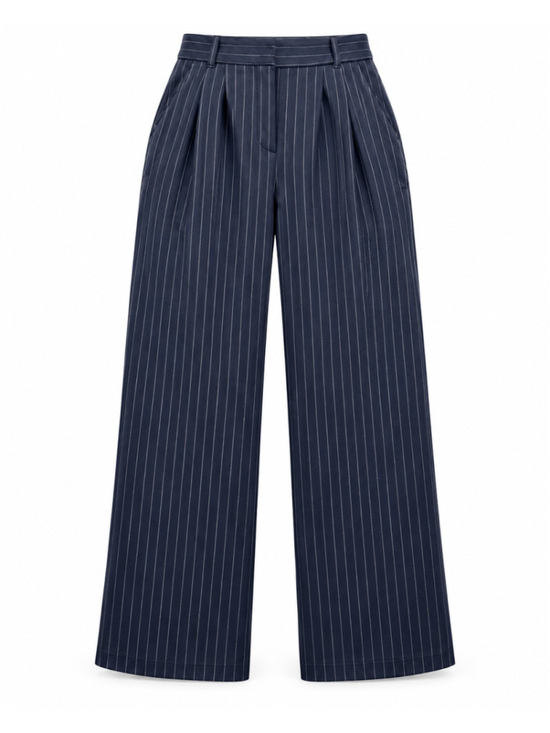 Abercrombie & Fitch Pants - Women's Abercrombie & Fitch Pinstripe Wide Leg Trousers Navy Size S
422